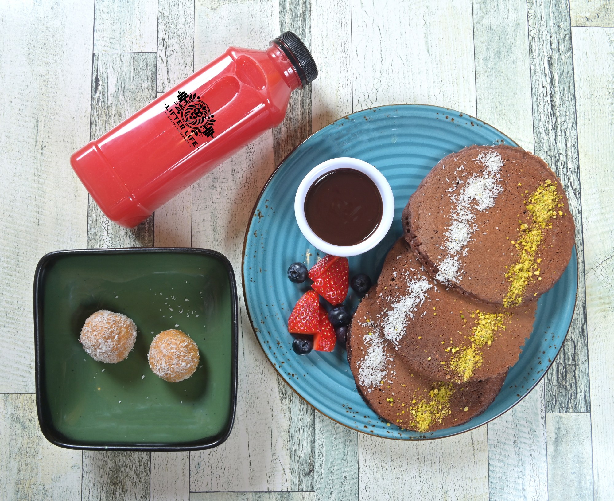Dark Chocolate Protein Pancake Combo