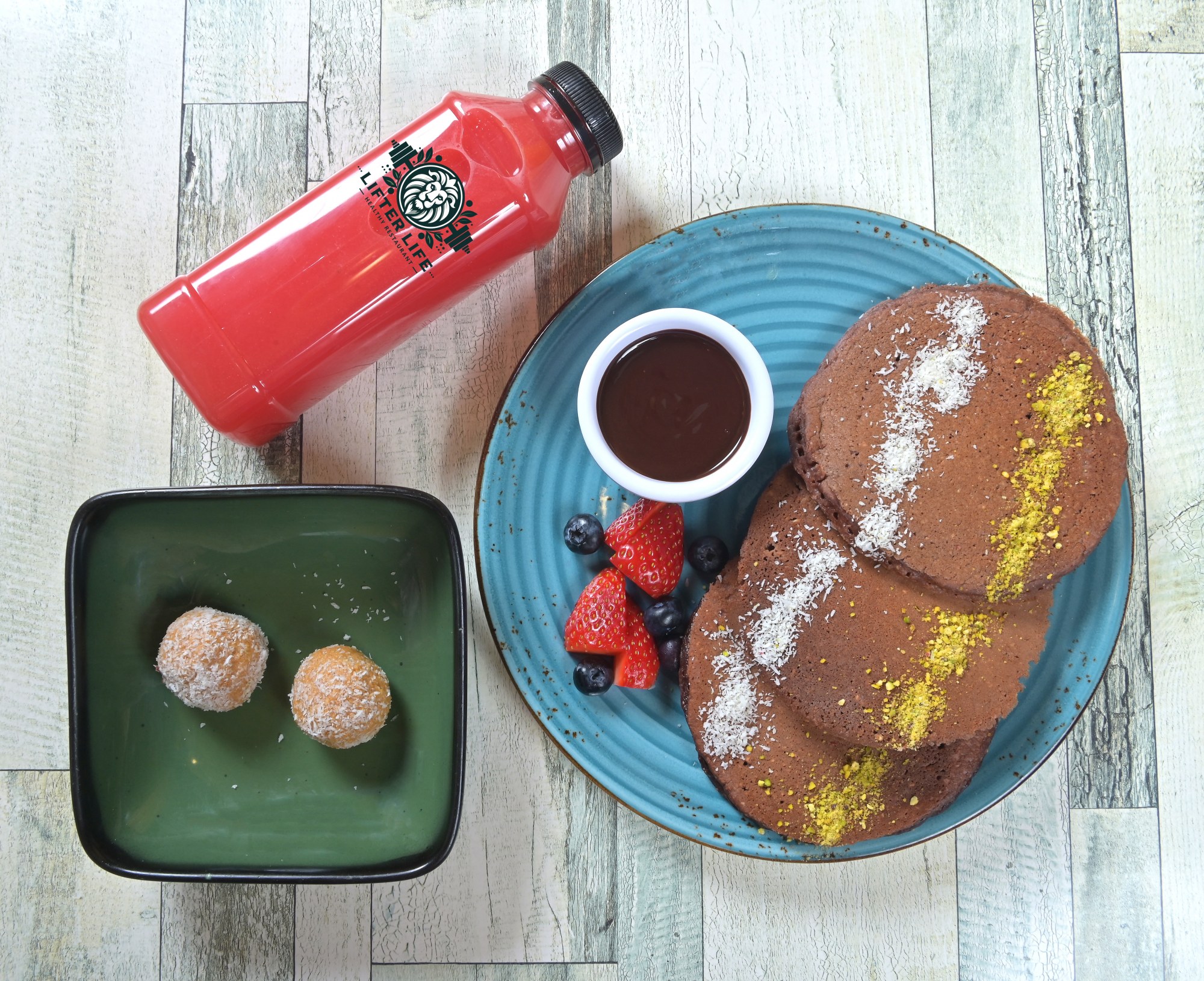 Dark Chocolate Protein Pancake Combo